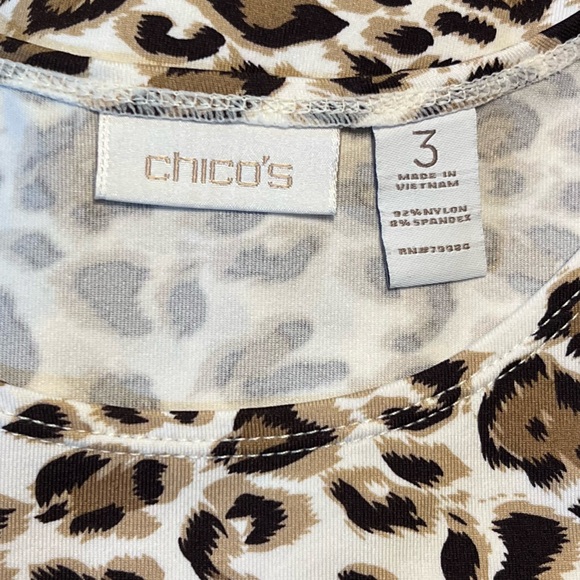 Chico’s Classic Animal Leopard Print Base Layer Lagenlook Western Tank Top Sz XL - Picture 2 of 6